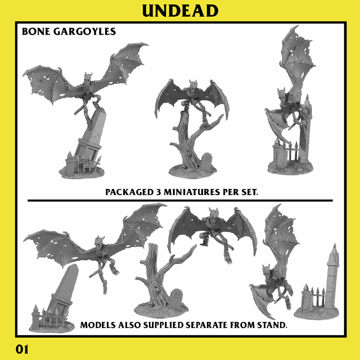 3D Printable UNDEAD: Bone Gargoyles Unit (Proxy Unit) by
